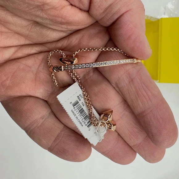 Kendra Scott Womens Ott Bracelet Adjustable Chain Rose Gold Metal White - Picture 12 of 15